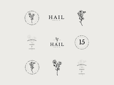 Hail Photo Co. botanical brand identity branding logos secondary logo secondary marks typography