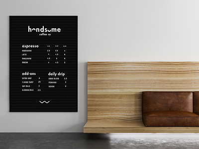 Handsome Coffee Co. branding branding design branding designer design graphic design menu menu branding menu design restaurant type typography