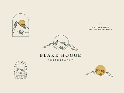 Blake Hogge Photo adventure brand brand identity branding icons illustration landscape branding logos marks photo branding photography branding primary logo rebrand secondary mark