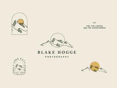 Blake Hogge Photo adventure brand brand identity branding icons illustration landscape branding logos marks photo branding photography branding primary logo rebrand secondary mark