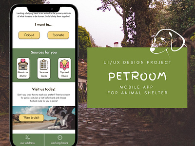 PETROOM Local animal rescue app app branding ui ux