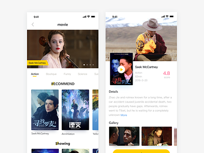 Movies app design film iphone mobile movie ui x