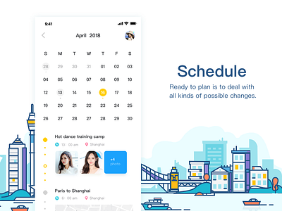 Schedule app design iphone mobile ui x