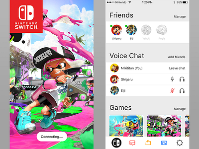 Nintendo Switch Concept App app concept nintendo user interface