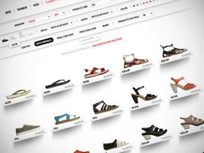 Camper Online Store eshop shoes ui ux website