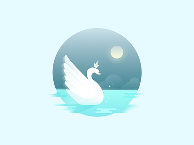 The Swan dream illustration night quiet swan