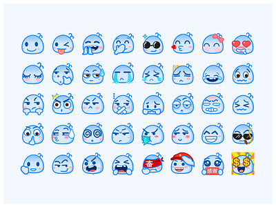 Emoji set character chat emoji faces illustrator set