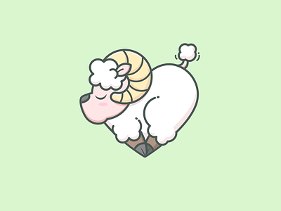 Funny sheep funny heart illustration lamb sheep