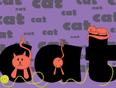 Cat Typography Illustration illustration typography