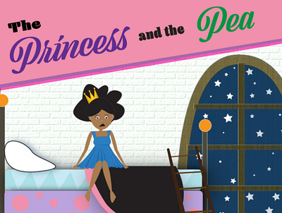 The Princess and the Pea Book Cover book cover design illustration patterns vector