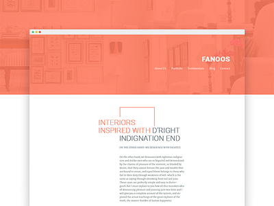 Fanoos Interior Designers - Web Design clean design interior design landing page minimalistic simple ui ux visual web
