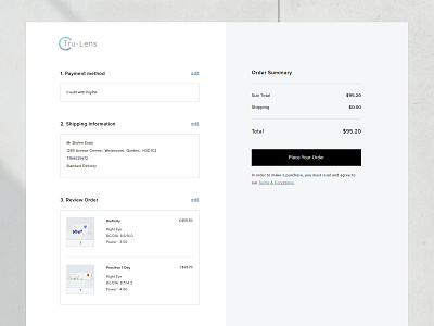 Web UI - Review order page