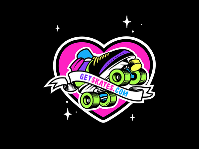 Getskates design illustration logo roller roller derby roller logo roller skates rollerskate logo skate vector