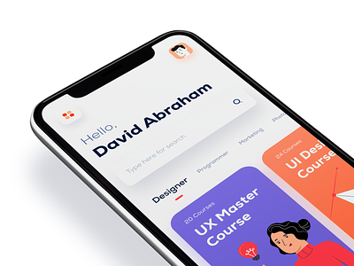 Online Learning Mobile App character clean color concept cource creative dribbble best shot education graphic illustration minimal mobile online class popular design populardesigner trend 2020 typography ui ux white