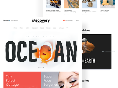 Discovery channel website design concept 2020 trend branding branding agency clean concept creative creative design design dribbble best shot graphic design homepage interface landing page minimal typogaphy ui uiux ux web white