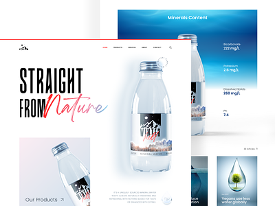 Mineral water website design concept