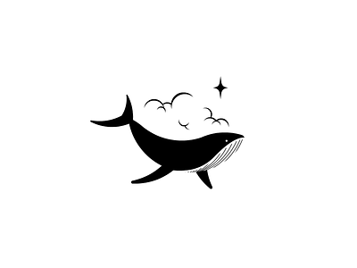 Flying Whale Logo 2021 trend adobe illustrator branding concept creative design dribbble best shot fish fly icon illustration logo mark minimal ocean popular design sea vector whale whale logo