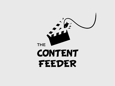 content feeder branding brandlogo clapper content design doublemeaning feed feeder feeding film graphic design illustration logo social media vector
