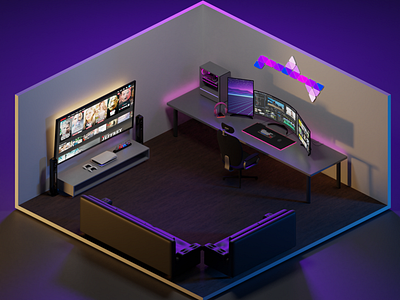 Gaming Room 3d design graphic design illustration