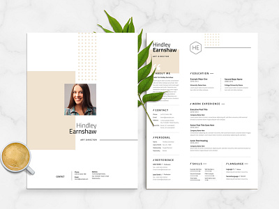 Clean And Simple Resume Layout With Golden Accent