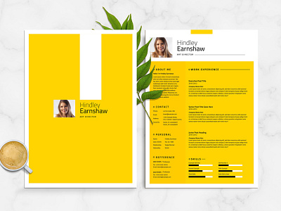 Clean Resume & Cover Letter Layout a4 bebas clean cover creative cv letter resume