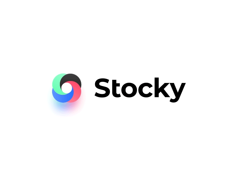 Stocky animation branding gradient identity illustration logo logotype montserrat motion path shadow vector visual identity