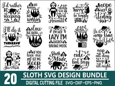 sloth svg bundle