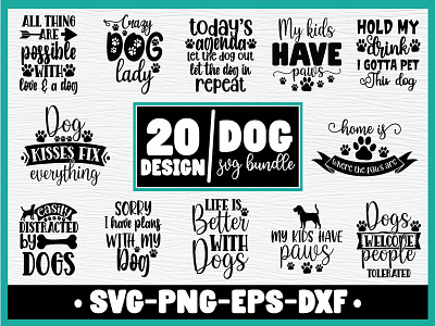 Dog Svg Bundle calligraphic