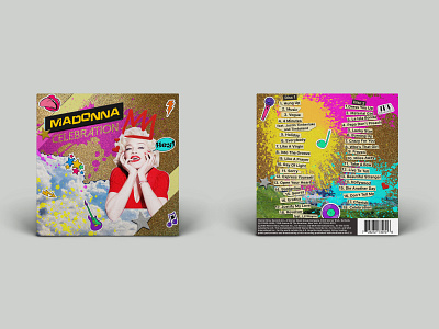 Madonna "Celebration" Vinyl Record Cover Redesign album colorful cover design graphic design photoshop record redesign typography vinyl