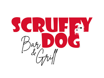 Scruffy Dog graphic design illustration logo negative space