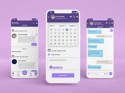 WhatsApp Redesign And Event Reminder Concept.