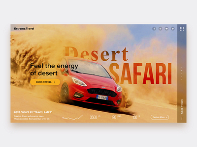 Desert Safari Web Concept adobe xd concept daily ui dailyinspiration desert interface landingpage layout page safari ui uiux ux uxui web webdesign