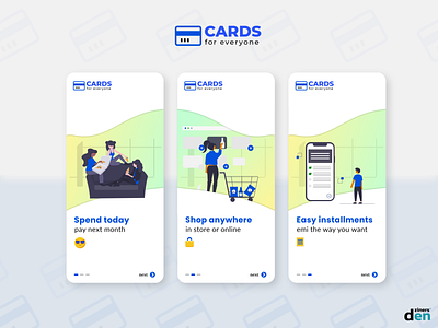 Onboarding Card App Screens application design cards colors design eye catching illustration onboarding onboarding screens ui design user friendly user journey ux design vector