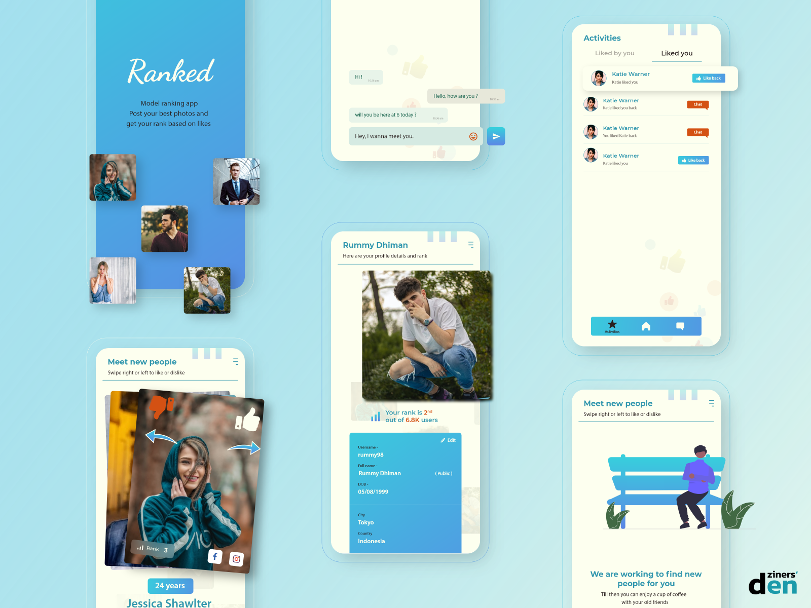 Dating and social media app by Dziners Den on Dribbble