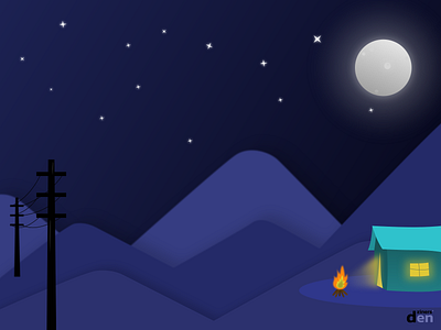 Camping illustration camping dark design graphic design illustration illustrationart night photoshop vector vectorart xd