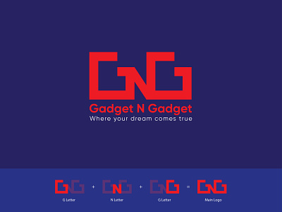 Gadget & Phone Shop Logo | Letter G+N+G Logo Design company logo gadget shop logo gng letter logo letter g logo letter logo design logo logo design shop logo