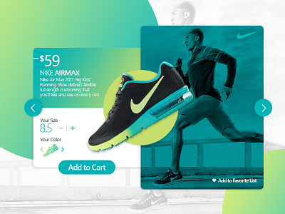 Shopping Panel nike panel shoe shopping ui