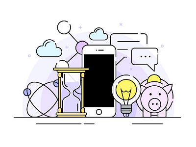App - Leasing and Savings Spirit app application atmosphere hourglass idea leasing mobile money purple savings