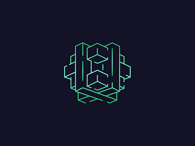 Escape Game Logo chinese electro enigma escape game geometric green labyrinth mystery polygon puzzle room