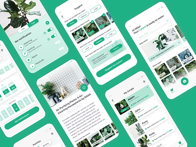 Jungle app app green isomatric plants ui ux