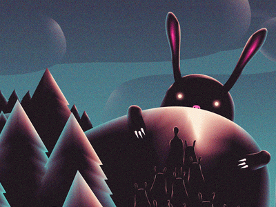 • • animals art bunnies bunny design eyes forest gif hill illustration nature print