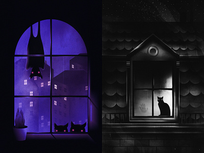 Every window has a secret... animals art buildings city creatures design drawing home house illustration martynas pavilonis night windows