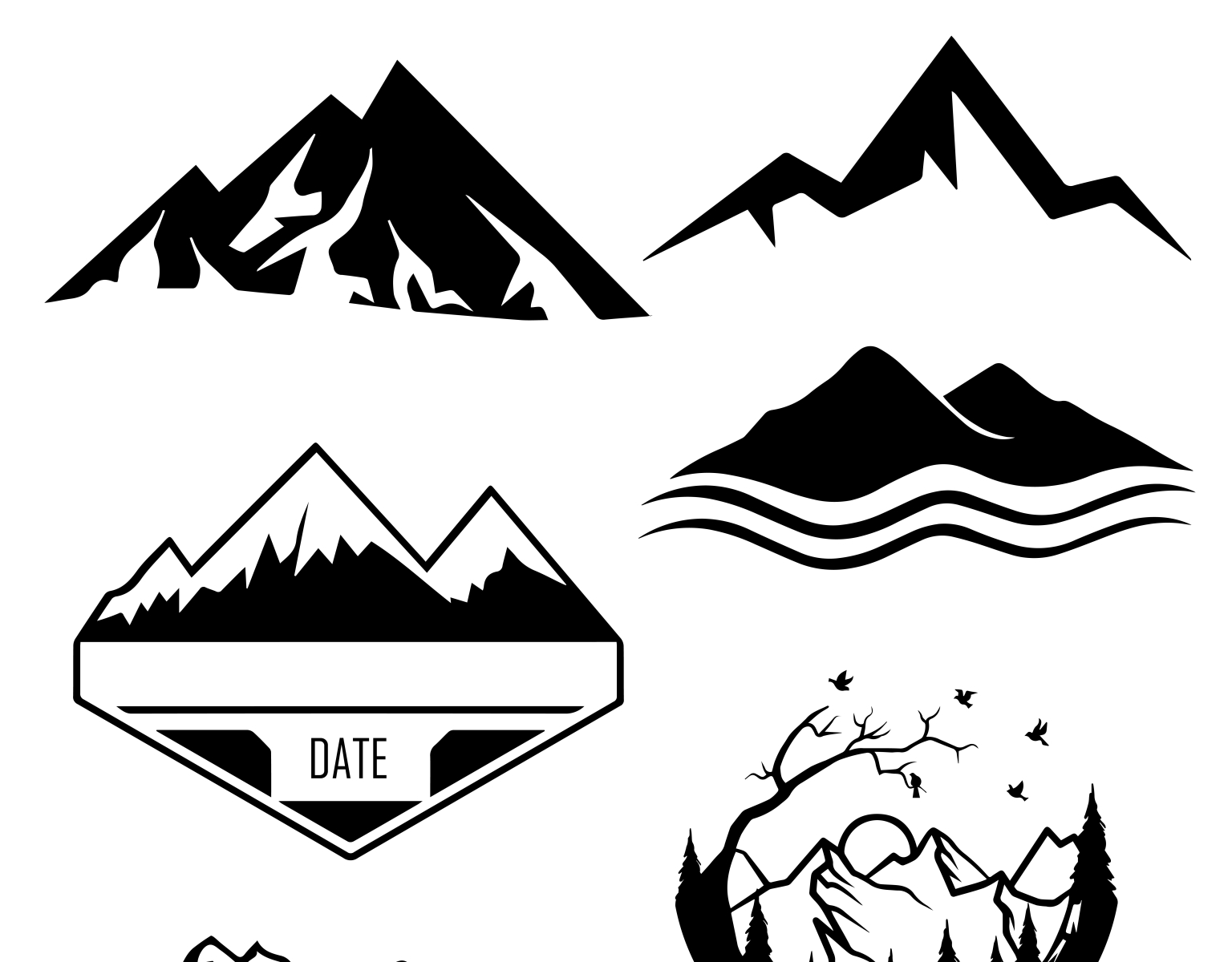 Outline Mountain Silhouettes - Minimal Elements by Simran Motwani on ...