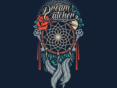 DREAM CATCHER design illustration typography vector