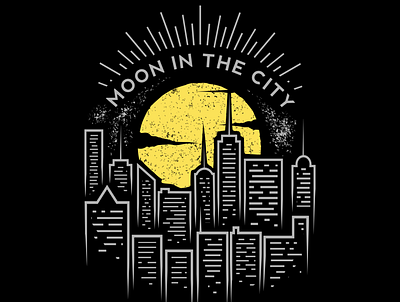 Moon in the City design graphic design illustration motion graphics vector
