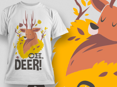 Oh Deer Shirt 3d design graphic design illustration tshirt design typography vector
