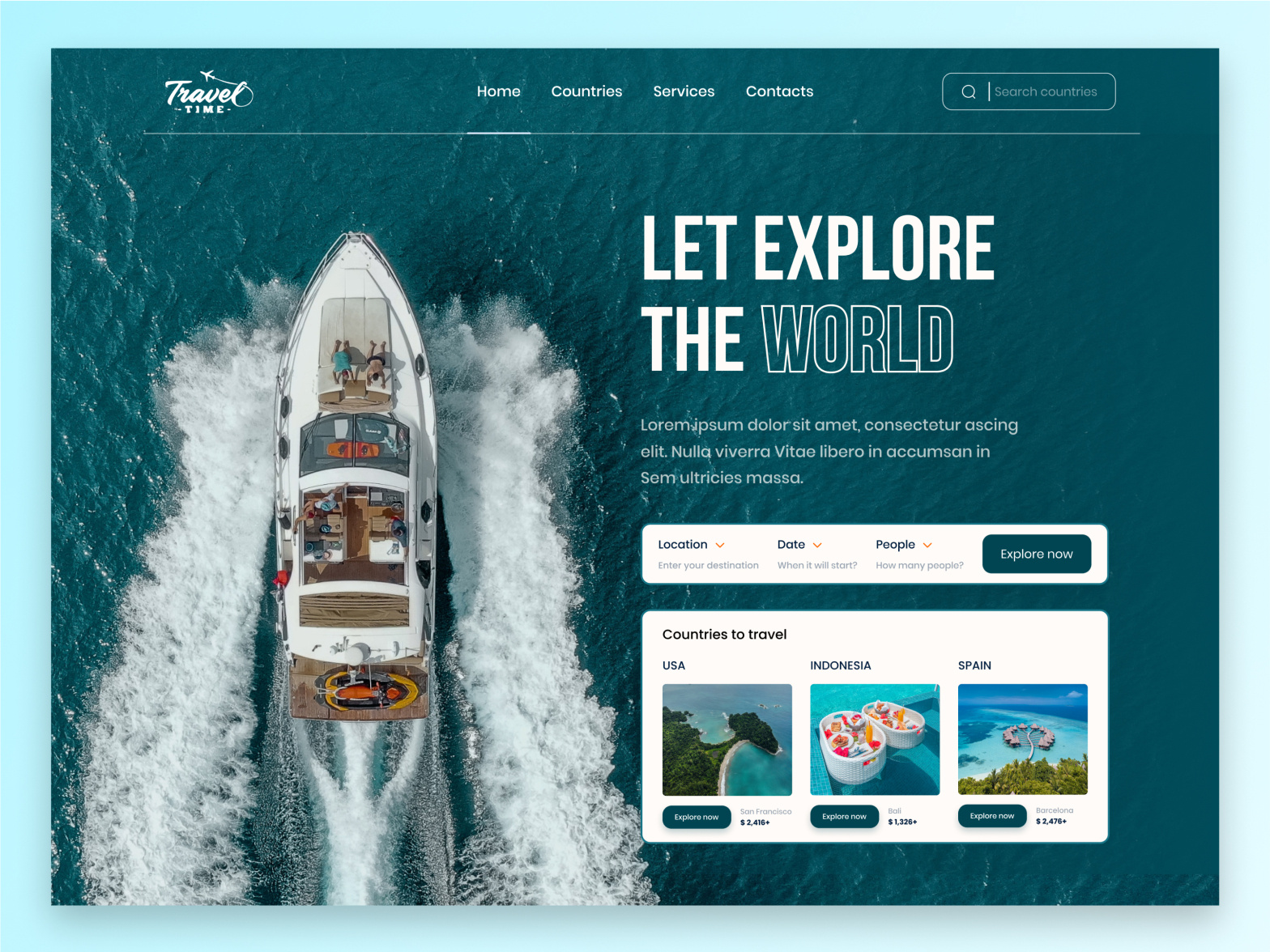 Travel Landing Page by Raghwendra Pratap Singh on Dribbble