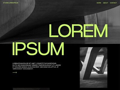 Brutalism Landing Page animation architecture design graphic design motion graphics neon typography