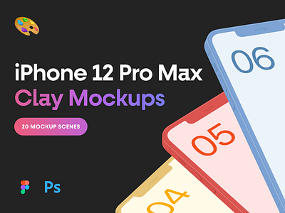 iPhone 12 Pro Max Clay Mockups 360mockups app design apple clay mockup device iphone 12 iphone 12 pro max iphone mockup mockup presentation