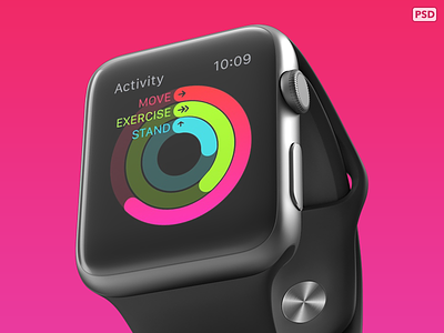 Free PSD from 360 Apple Watch mockups!